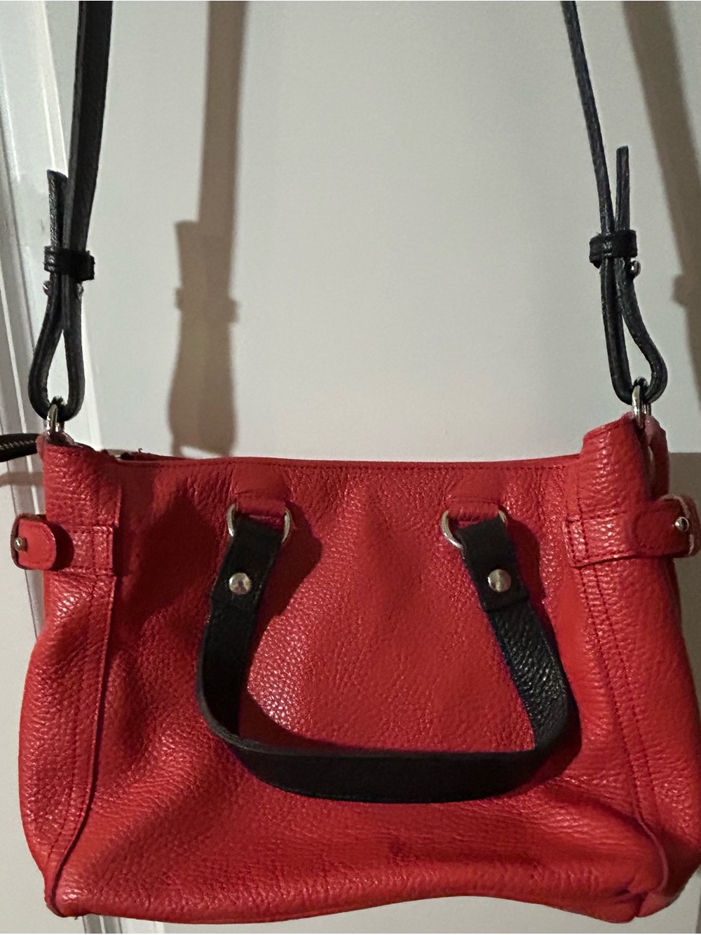 Barbara Rihl Red Leather Patchwork Handbag - Picture 2 of 5